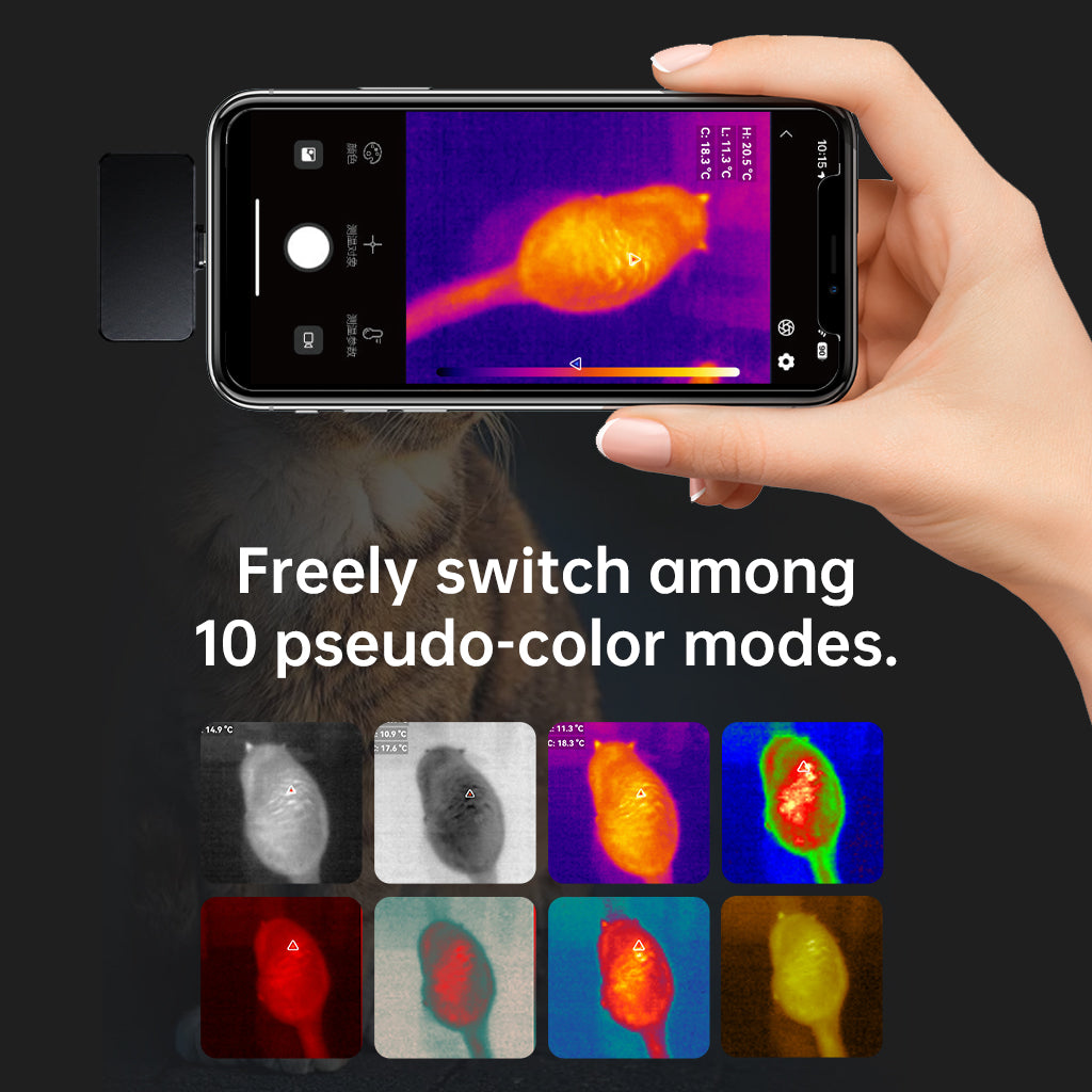 Thermal Camera for Android Phones, Plug-and-Play Mini Infrared Camera for Home Inspection, Water Leak Detection, Electrical Checks and Heat Tracking, 128x96 IR