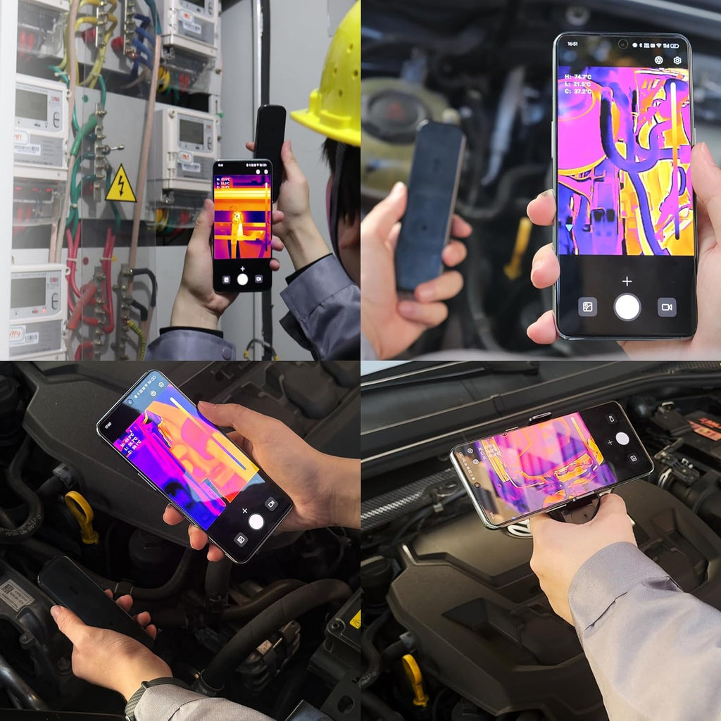 Thermal camera for water leak detection with Wi‑Fi for home inspection, wall moisture and pipe leak checks, wireless infrared camera for phones, 256×192