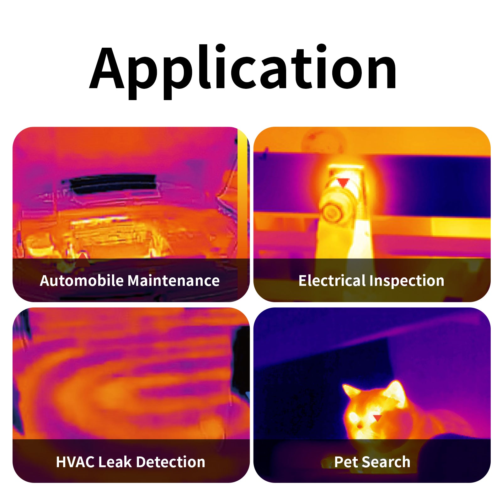 Thermal camera for water leak detection with Wi‑Fi for home inspection, wall moisture and pipe leak checks, wireless infrared camera for phones, 256×192