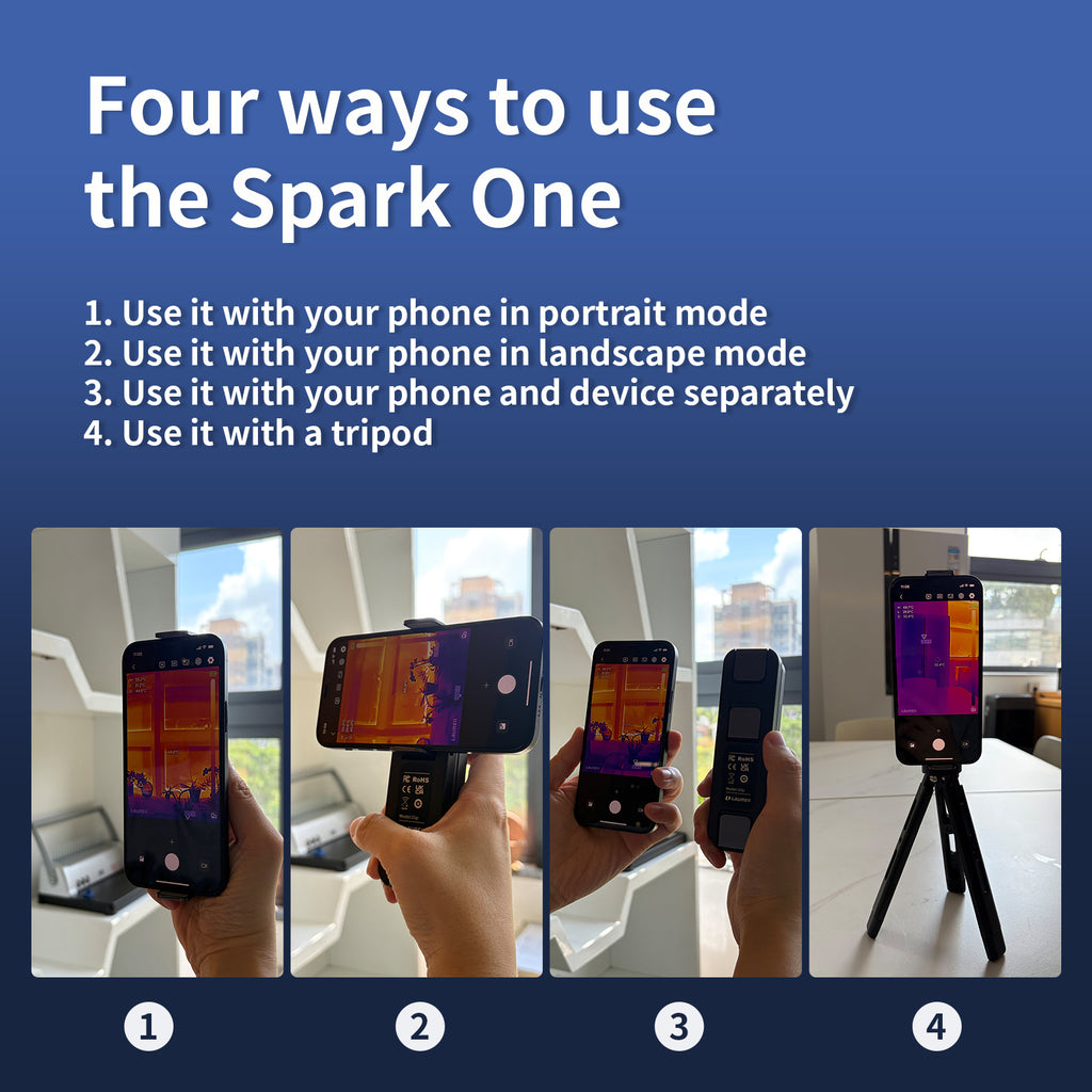 Thermal camera for water leak detection with Wi‑Fi for home inspection, wall moisture and pipe leak checks, wireless infrared camera for phones, 256×192